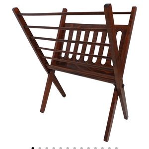 Vintage Wooden Folding Magazine Rack Nevco 1960s Scandinavia